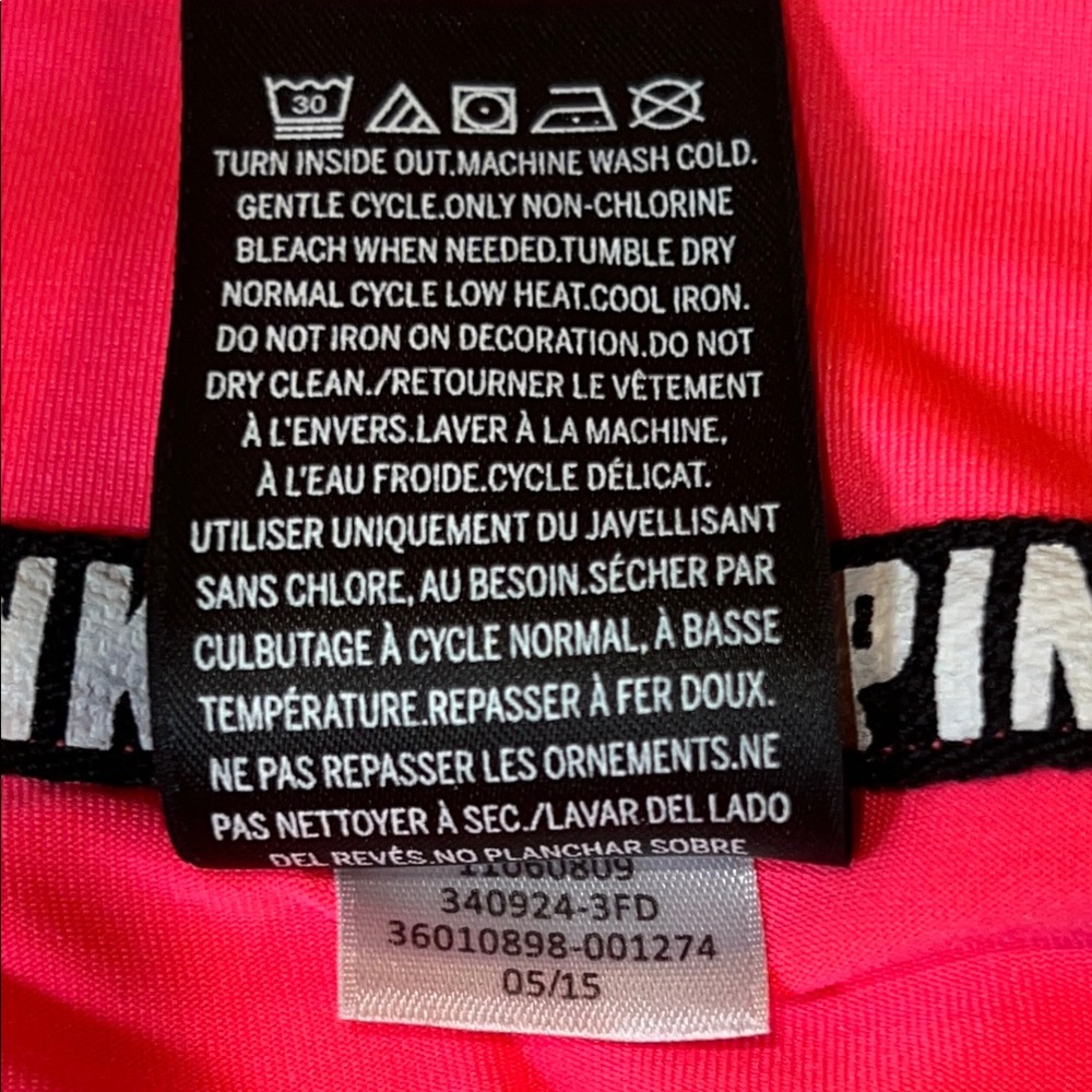 Victoria's Secret Women’s PINK Ultimate Neon Pink 1/2 Zip Pullover Activewear L - Picture 9 of 15